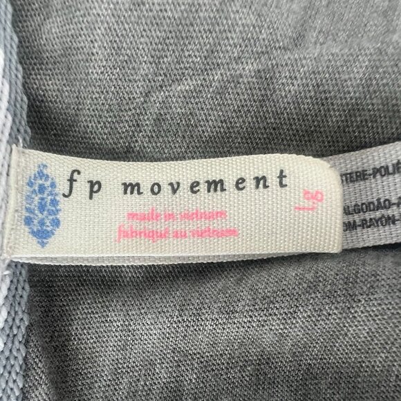 Free People FP Movement Gray Open Side‎ Tie Tank Top L Henley Style Athleisure - Picture 5 of 11